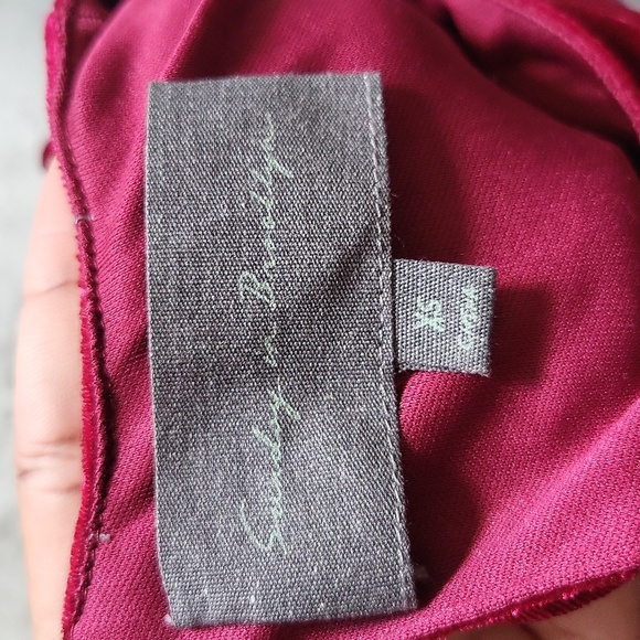 Anthropologie Sunday In Brooklyn Puff Sleeve Velvet Blouse SzXS - Picture 3 of 7